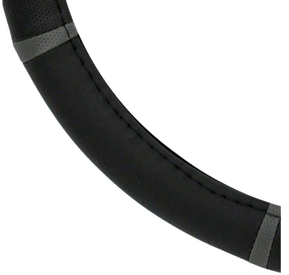 Potah volantu s šedými proužky UNI 37-39cm - černý - náhled 2