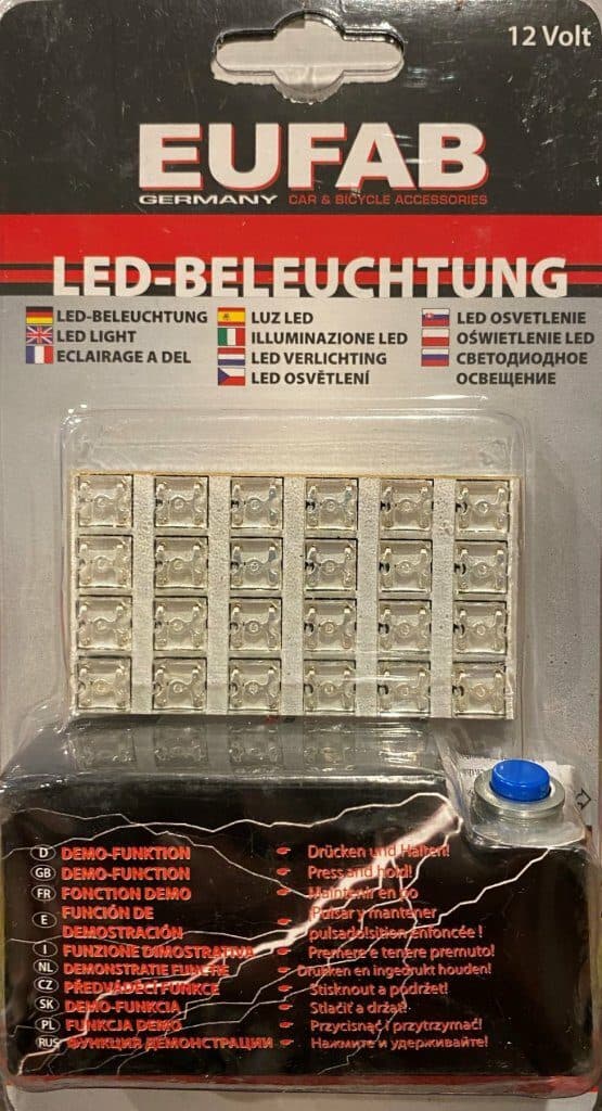 LED panel 65x35 mm 12V, 24LED modré - EUFAB - náhled 2