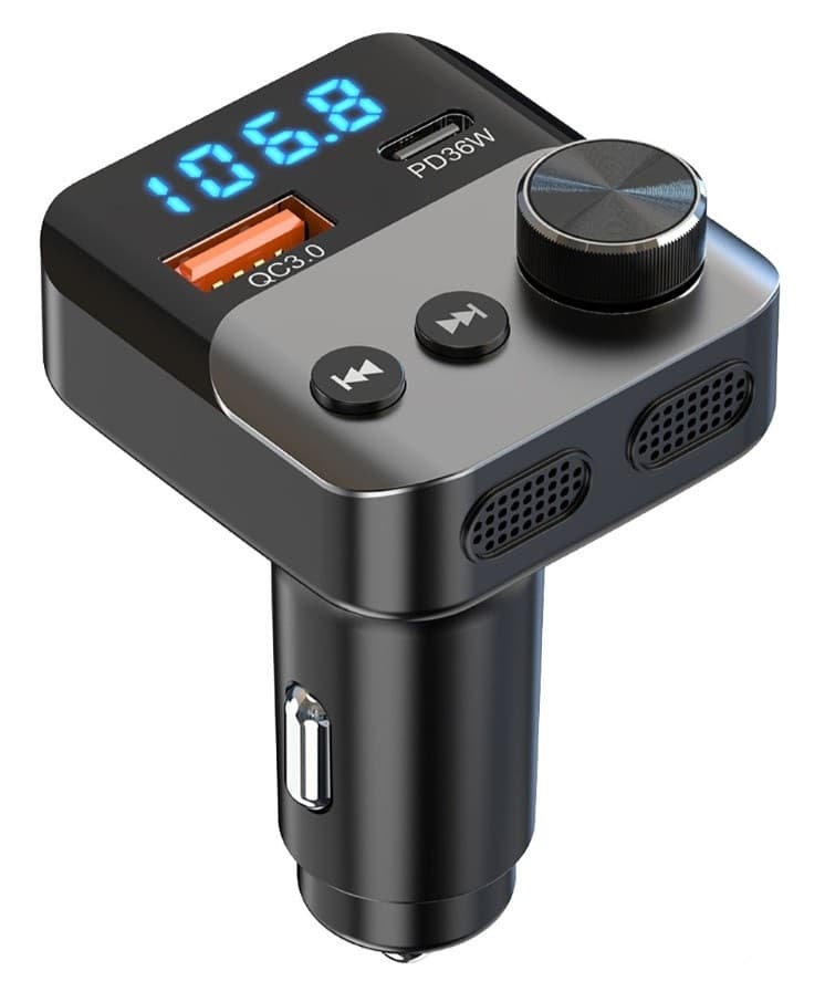 Bluetooth/FM modulátor bezdrátový, 12/24V, 1x USB, 1x USB-C - náhled 4