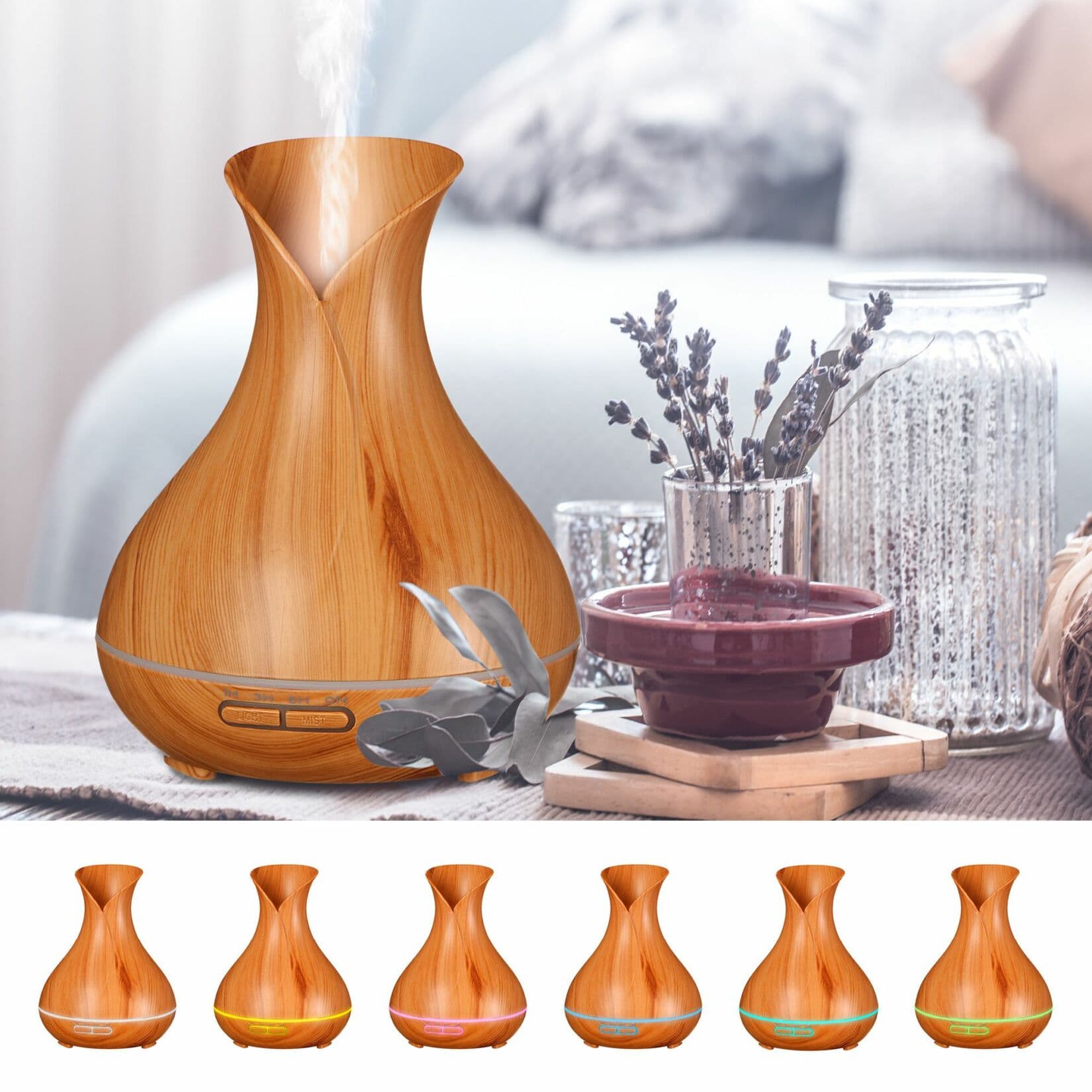 Aroma difuzer Vulcan světlé dřevo 350ml SIXTOL - náhled 5