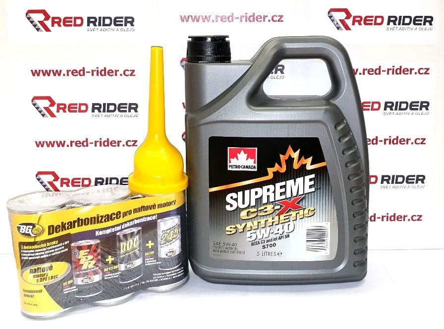 Red-Rider.cz BGSBN40 Dekarbonizační set: BG 109 325 ml, BG 112 325 ml, BG 245 325 ml, Petro Canada C3-X 5W40 5L